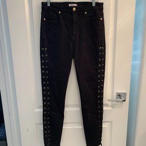Good American Black Stitched Jeans